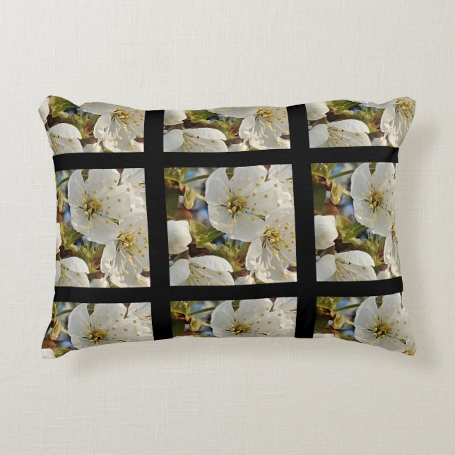 Lovely Springflower Grid Decorative Cushion (Front)