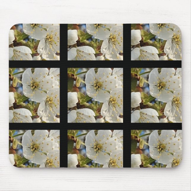 Lovely Springflower Grid Mouse Pad (Front)