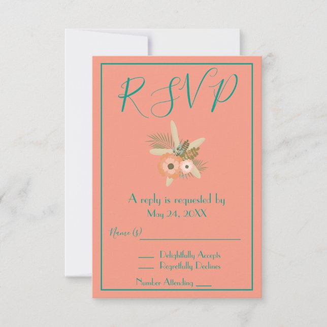 Lovely Starfish RSVP Invitation (Front)