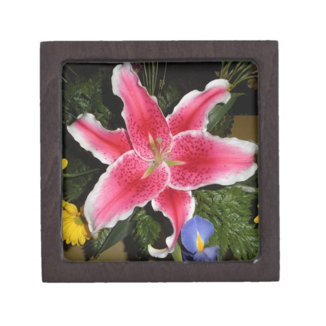 Lovely Stargazer Lily Keepsake Box (Front)