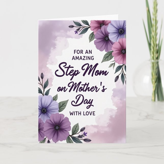 Lovely Step Mum Mothers Day Card (Front)