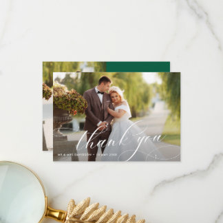 Lovely Stylish Calligraphy Wedding Thank You Card