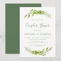 Lovely summer green couples shower invitation