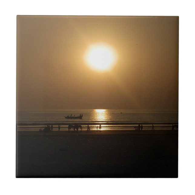 Lovely Summer Sunset Tile (Front)