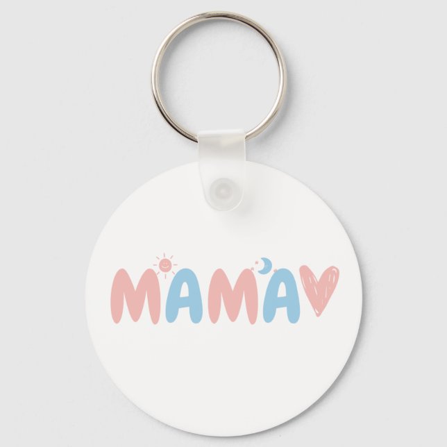 Lovely Sun&Moon MAMA Keychain (Front)