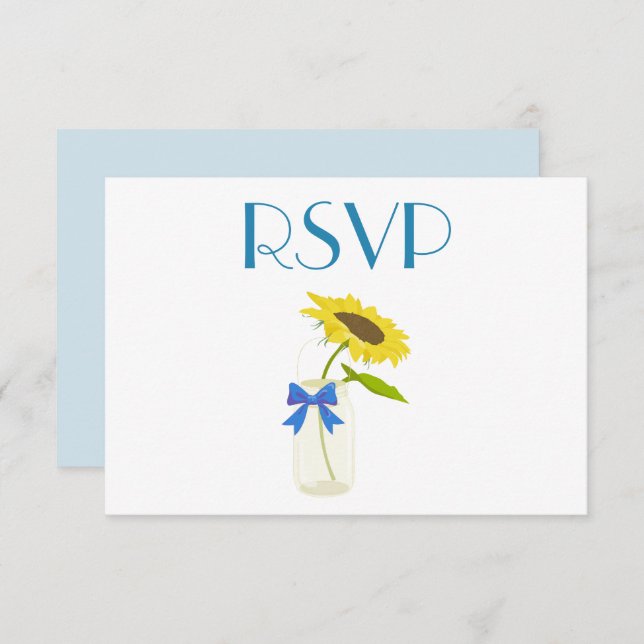 Lovely Sunflower RSVP Invitation (Front/Back)