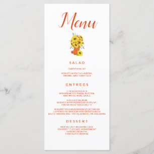 Lovely Sunflower themed Menu