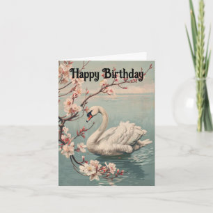 Lovely Swan Birthday Greeting Card