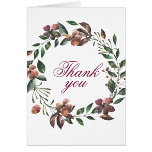 Lovely Teal & Burgundy Floral Wreath Thank you