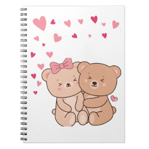 Lovely Teddy Bear Design For Valentine Gift Notebook
