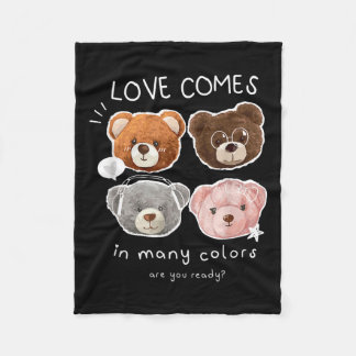 Lovely Teddy Bears Quotes Of The Day Illustration Fleece Blanket