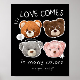 Lovely Teddy Bears Quotes Of The Day Illustration Poster
