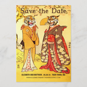 Lovely Tiger People Save the Date Invitations