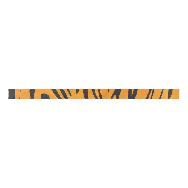 Lovely tiger print orange and black satin ribbon (Front)