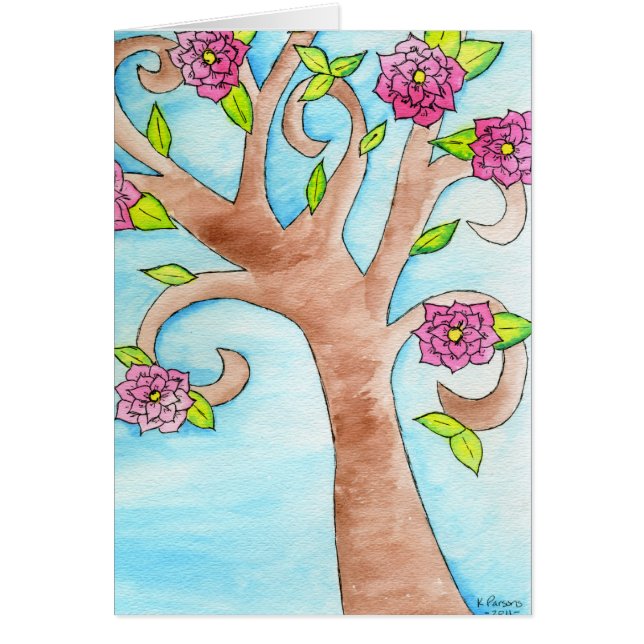 Lovely Tree with Pink Flowers (Front)