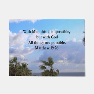 LOVELY TROPICAL MATTHEW 19:26 PHOTO DESIGN DOORMAT