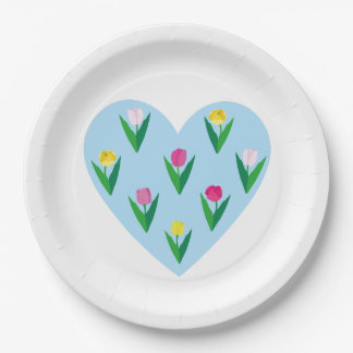 Lovely tulips. paper plate