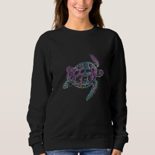 Lovely Turtle Swimming in the Sea Watercolor Art D Sweatshirt