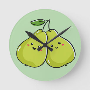 Lovely Twin Pear Nursery Round Clock