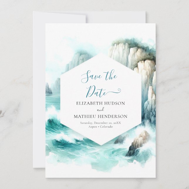 Lovely Typography Nautical Wedding Save The Date (Front)