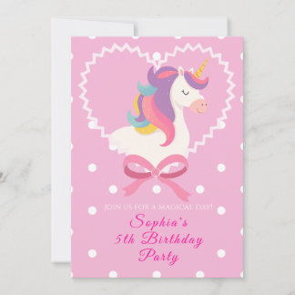  Lovely Unicorn Birthday Invitation