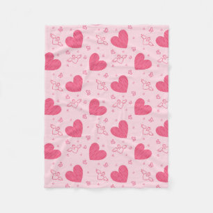 Lovely Valentine's Day Heart Theme Design  Fleece Blanket