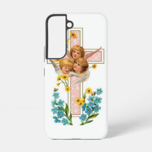 Lovely Vintage Angels With Pink Cross Samsung Galaxy Case
