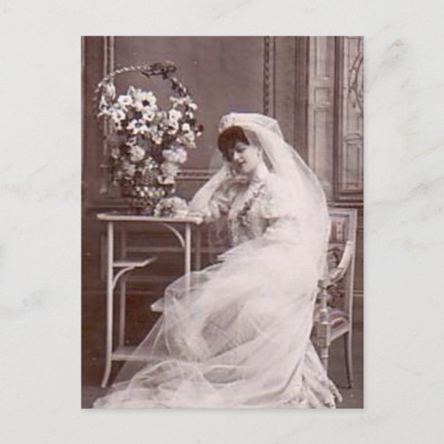 Lovely Vintage Antique Bridal Portrait Gifts Postcard (Front)