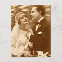 Lovely Vintage Antique Bride and Groom Cards, Gift