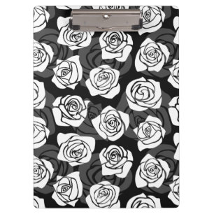 Lovely Vintage black and white roses Clipboard