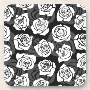 Lovely Vintage black and white roses Coaster