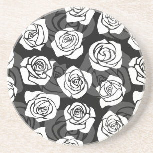 Lovely Vintage black and white roses Coaster
