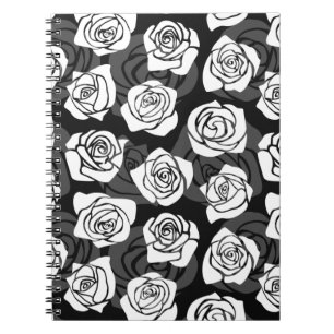 Lovely Vintage black and white roses Notebook
