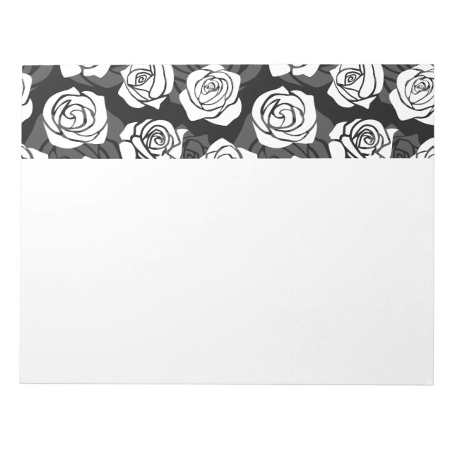Lovely Vintage black and white roses Notepad (Front)