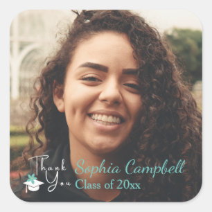 Lovely Vintage Graduation Square Sticker