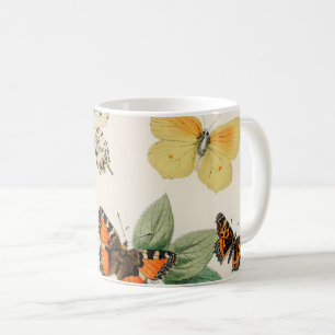 Lovely vintage illustration of butterflies coffee mug