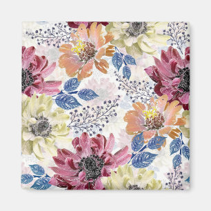 Lovely Vintage pink orange chrysanthemum Magnet