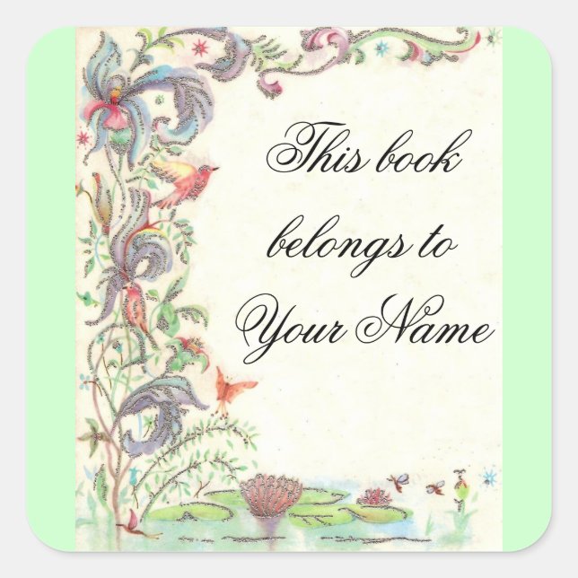Lovely Vintage Square Sticker (Front)