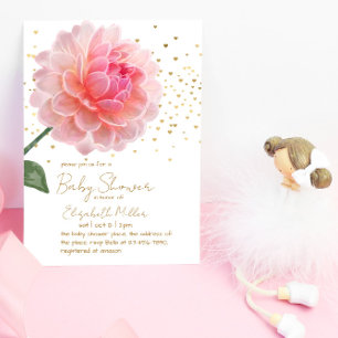 Lovely Watercolor Flower Baby Shower Invitation