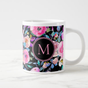 Lovely Watercolor Flowers Large Coffee Mug