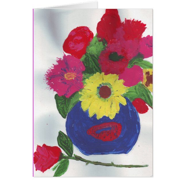 Lovely watercolor flowers vase (Front)