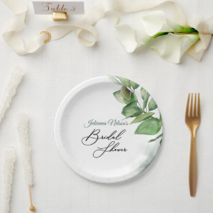 Lovely watercolor greenery paper plates