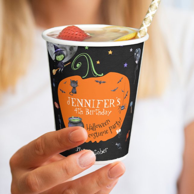 Lovely Watercolor Halloween Kids Costume Party Paper Cups (Creator Uploaded)