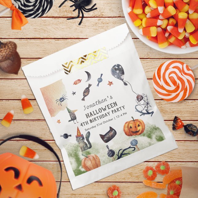 Lovely Watercolor Kids Birthday Halloween Favour Bags (Creator Uploaded)