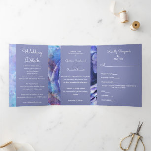 Lovely Watercolor Rose Tri-Fold Invitation