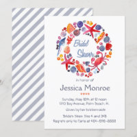 Lovely Watercolor Sea Wreath Beach Bridal Shower