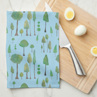 Lovely Watercolor Trees  Tea Towel
