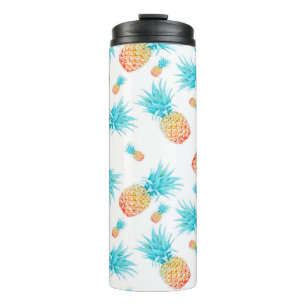 Lovely Watercolor Tropical Fruit Pineapple Pattern Thermal Tumbler