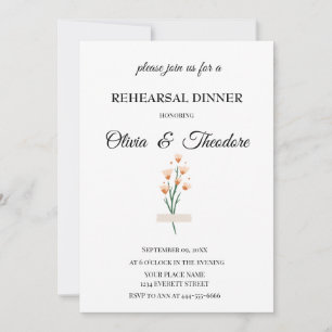 Lovely Watercolor Wildflower Rehearsal Dinner  Invitation