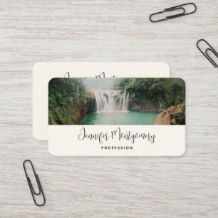 Lovely Waterfall in a Mountain Forest Business Card